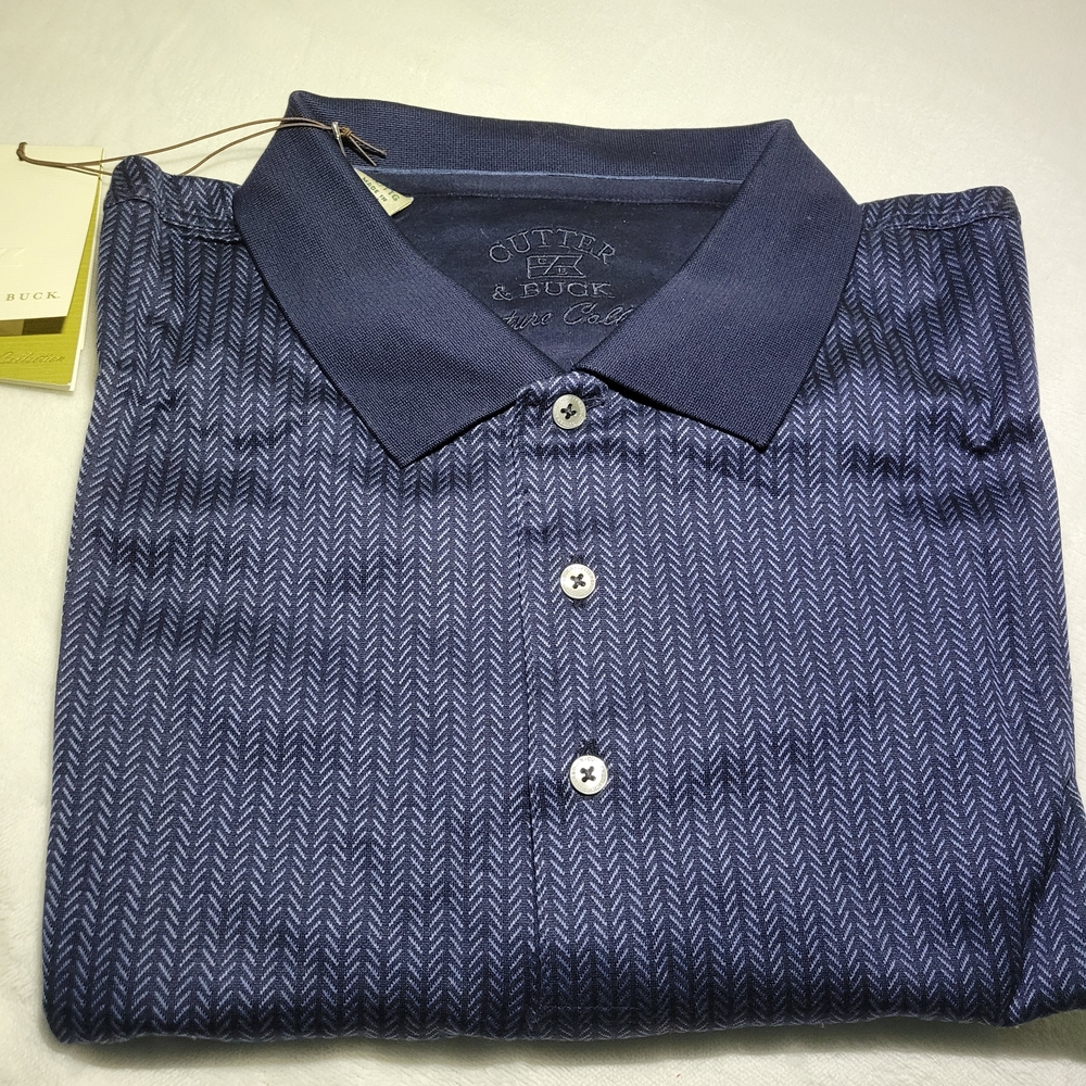Cutter & Buck Men's Navy Blue Polo Shirt